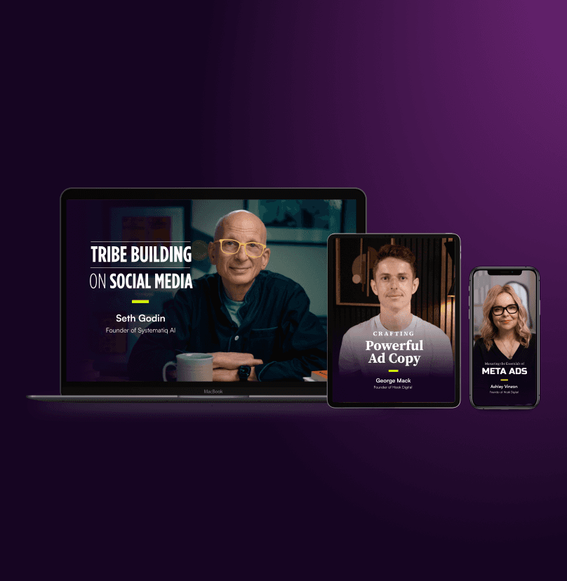 Ad Creative Academy courses on laptop, tablet and smartphone